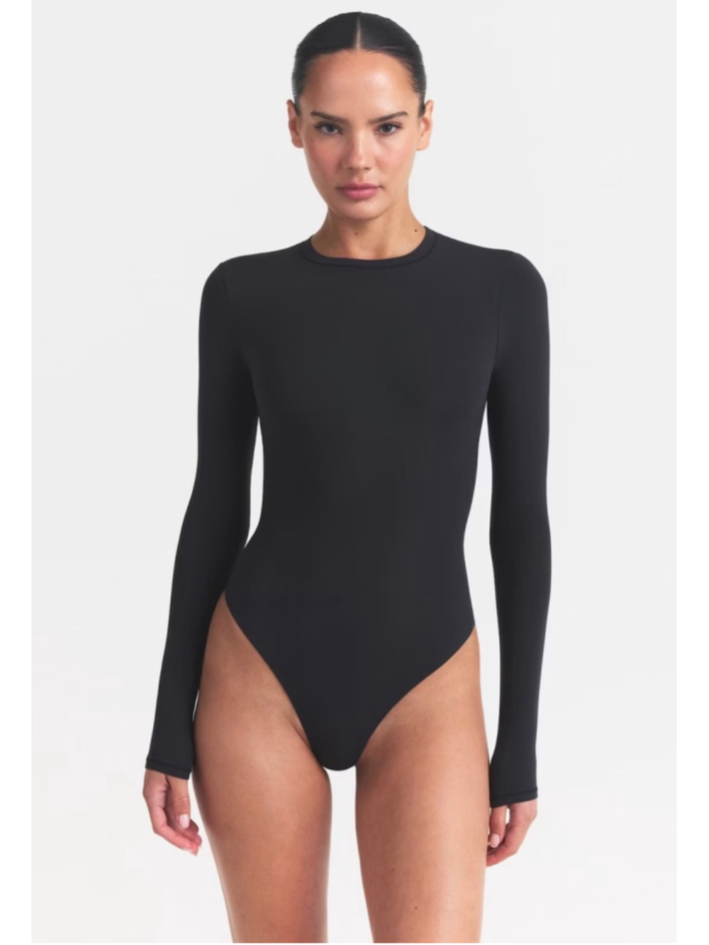 SKIMS Fits Everybody Long Sleeve Crew Neck Bodysuit Onyx Black XL NWT
